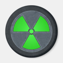 Green & Gray Radiation Symbol Magnet