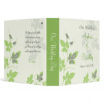 Green Grey Birds and Leaves Wedding Binder