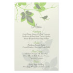 Green Grey Birds and Leaves Wedding Menu Card Personalized Flyer