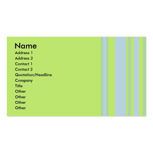 green grey yellow striped business card template (front side)