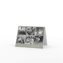 Green grid collage 6 photos memories thank you card