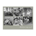 Green grid collage 6 photos memories thank you postcard