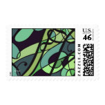 Green groovin' swirl US Postage Stamp &amp; Card