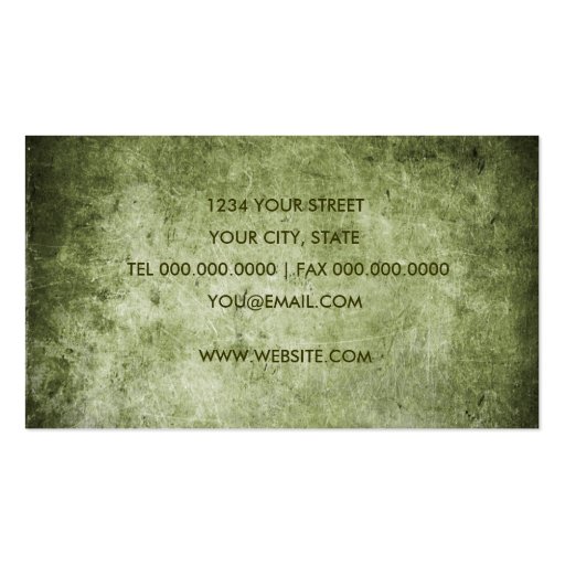 Green Grunge Business Card (back side)