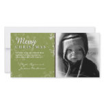 Green Grunge Christmas Photo Card