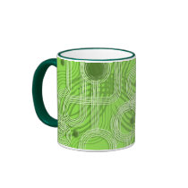 Green Grunge Circles Mug mugs