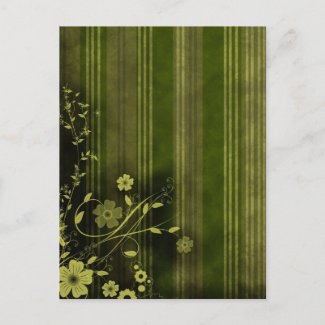 Green Grunge - Floral Design postcard