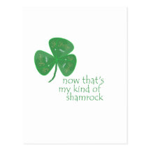 Green Guitar Pick Shamrock Postcards