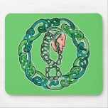 Green Haired Celtic Head Mousepad