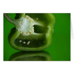 Green Half Greeting Cards