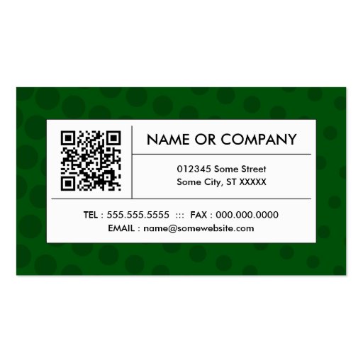 green halftone QR code Business Cards
