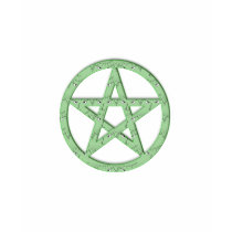 Green Halloween Witch Face Pentagram T-Shirt by quidicane Green Halloween Witch Face Pentagram T-Shirt