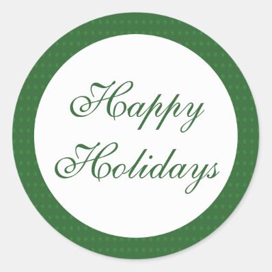 Green Happy Holidays Stickers