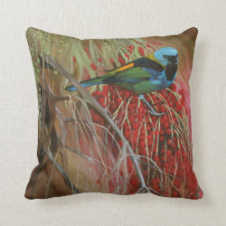 Green-headed Tanager Fine Art Pillow
