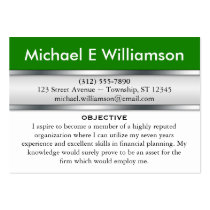 Green Header RESUME Business Cards business cards