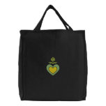 Green Heart Custom Monogrammed Embroidered Bag