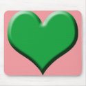 Green Heart Pink Mouse Pad mousepads by livegreendesigns Green Heart Pink Mouse Pad mousepads