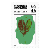 Green Heart postage by anaisacolon Green Heart postage