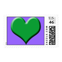Green Heart Purple postage