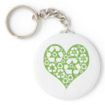 Green Heart Recycle Keychain