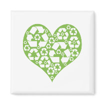 Green Heart Recycle magnets