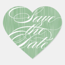 Green Heart  |  Save the Date Envelope Seal Sticker