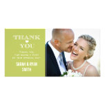 Green Heart Wedding Photo Thank You Cards Picture Card