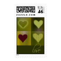 Green hearts .... and one red stamp
