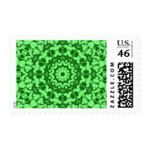 Green Hearts Medallion Kaleidoscope postage by kalos_eidos Green Hearts Medallion Kaleidoscope postage