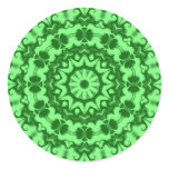 Green Hearts Medallion Kaleidoscope Stickers
