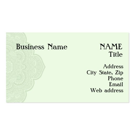 Green Henna Business Card