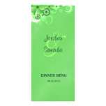 Green Hibiscus Floral Wedding Dinner Menu Cards Customized Rack Card