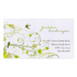 Green Hibiscus Swirls & Swallows Profile Card business cards