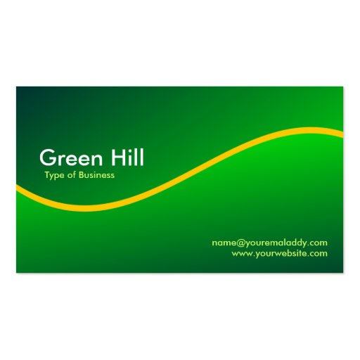 Green Hill 6 Business Cards (front side)