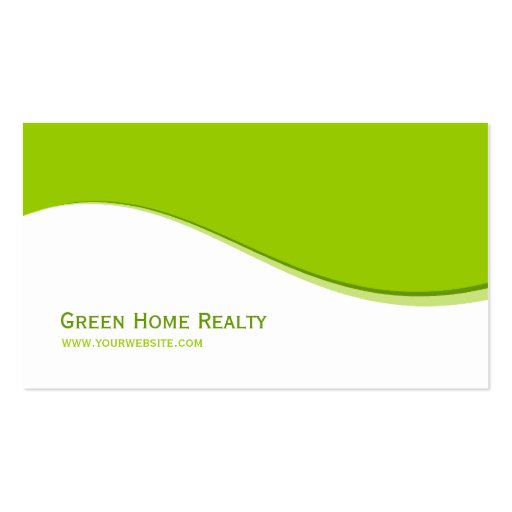 Green Home Real Estate business card (back side)