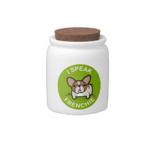 Green Honey Pied I Speak Frenchie Candy Jar