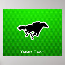 Green Horse Racing Poster