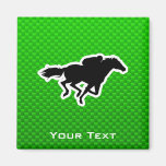 Green Horse Racing Refrigerator Magnets