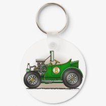 Green Hot Rod Car  Key Chains keychains