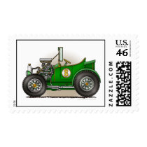 Green Hot Rod Car Stamps by art1st Green Hot Rod Car Stamps