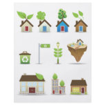 Green House Vector Icons.ai flyers
