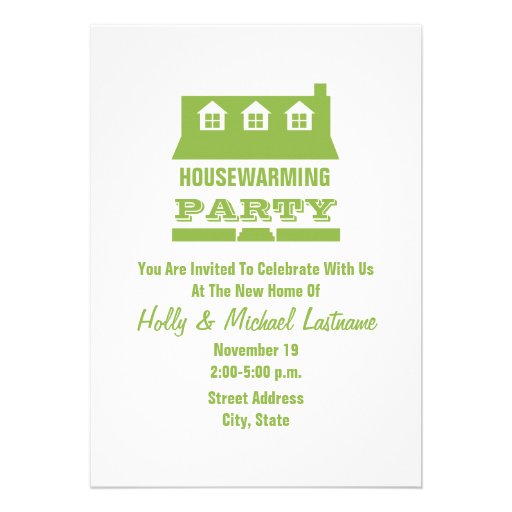 Green Housewarming Party Invitation