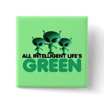Green humour,green alien themed buttons by Femfatal Green humour,green alien themed buttons