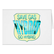 Green Hybrid Car Card