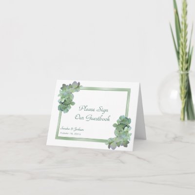 Green Hydrangeas Sign Our Guestbook Folded Card