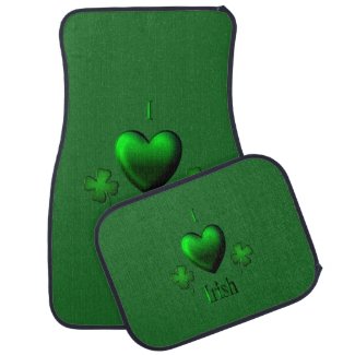 Green I Heart Irish Floor Mat