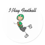 Green I Play Football Stickers