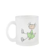 Green Ice Skating Girl Mug by stick_figures Green Ice Skating Girl Mug