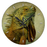 Green Iguana Round Wall Clock