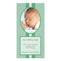Green In Style New Baby Photo Card photo cards